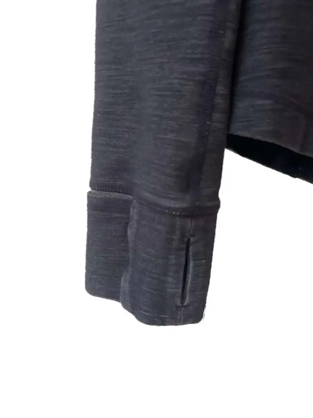Lululemon Define Jacket Heathered Black Slub Denim / Tonka Stripe size 8 - Picture 2 of 8